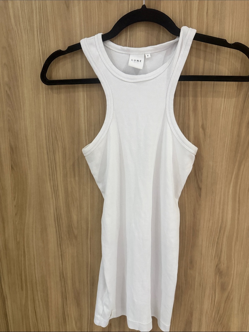 Women's White Ribbed Racerback Tank Top